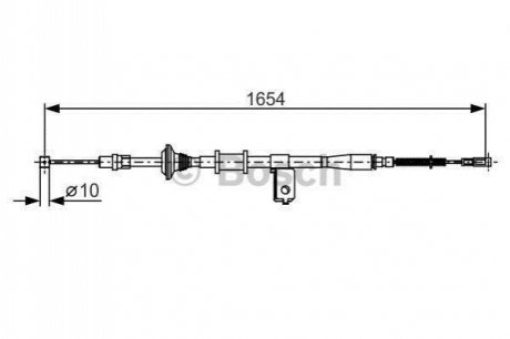 1987482172 BOSCH BOSCH DAEWOO Трос стоян.тормоза Nubira бараб.