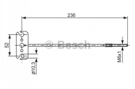 1987477226 BOSCH BOSCH NISSAN Трос ручн.тормоза пер. Almera 95-