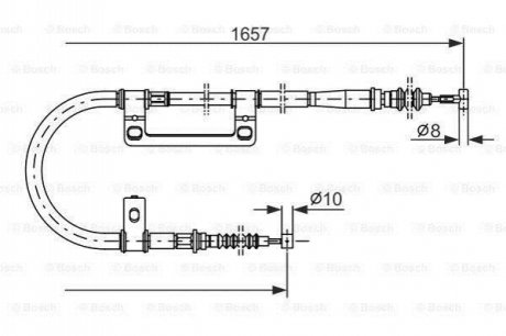 1987477501 BOSCH BOSCH MAZDA Трос ручного тормоза прав.626 92-