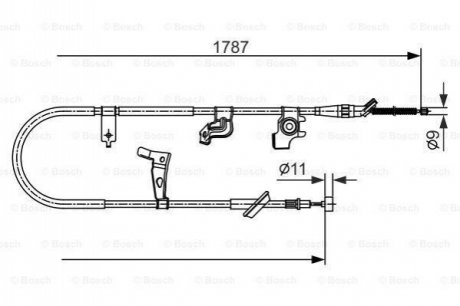 1987482435 BOSCH BOSCH Трос ручного тормоза лев. SUZUKI SX4 06-