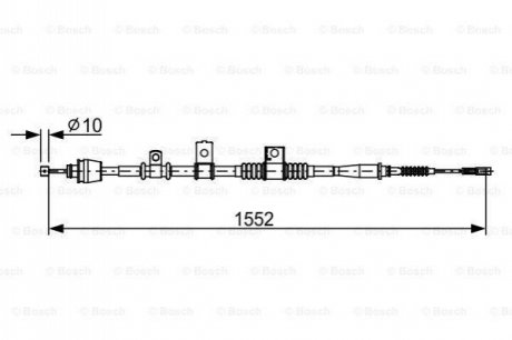 1987482620 BOSCH BOSCH KIA Трос ручн.тормоза лев.Cerato 11/04 -