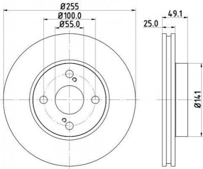 8DD 355 110-431 HELLA HELLA TOYOTA Диск тормозной передн.Corolla 02-