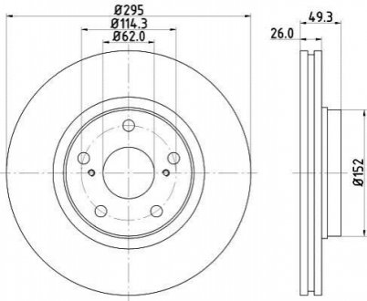 8DD 355 114-281 HELLA HELLA TOYOTA Тормозной диск передн.Avensis 08-