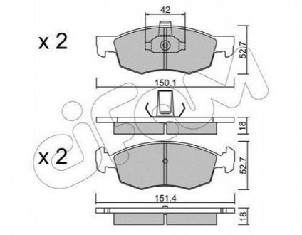 822-274-2 CIFAM CIFAM FIAT Тормозные колодки передн.Doblo 01-