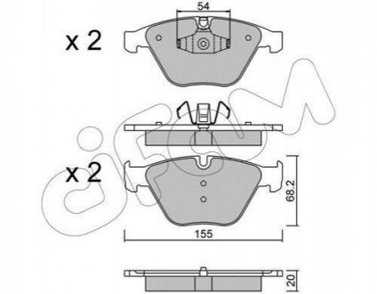 822-558-6 CIFAM Гальмівні колодки перед. BMW 3 (E90)/5 (E60)/7 (E65) 02-13 (ATE)