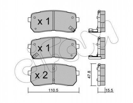 822-786-0 CIFAM CIFAM HYUNDAI Тормозные колодки задн. ix55,KIA