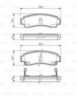 0986424299 BOSCH BOSCH NISSAN К-т тормозных колодок задн.Sunny