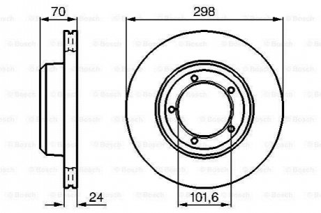 0986478824 BOSCH BOSCH Тормозной диск пер. LANDROVER Discovery