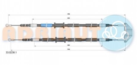 33.0238.1 ADRIAUTO Трос зупиночних гальм