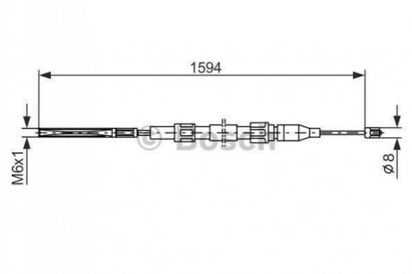 1987477042 BOSCH BOSCH VW Трос ручн. торм. передн. Polo 85-94