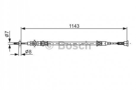 1987482139 BOSCH BOSCH OPEL Трос тормозн.задн.прав.Corsa C 04-