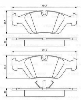 0986495229 BOSCH Гальмівні колодки дискові