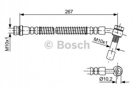 1987481757 BOSCH BOSCH Шланг торм. пер. прав. HYUNDAI ATOS -08