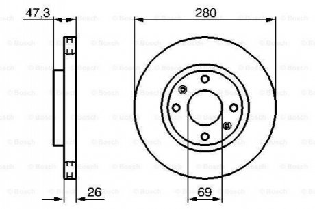 0986479229 BOSCH BOSCH HYUNDAI Диск тормозной передний Sonata