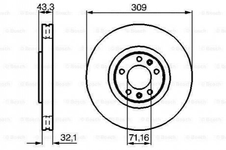 0986479027 BOSCH BOSCH Тормозной диск пер. PEUGEOT 607 3.0 v6