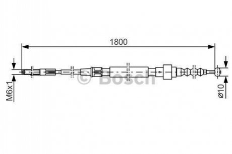 1987477165 BOSCH BOSCH VW Трос ручного тормоза GOLF,JETTA -87