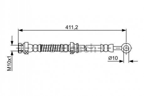 1987481874 BOSCH BOSCH HYUNDAI Шланг тормозной задн. лев. i10