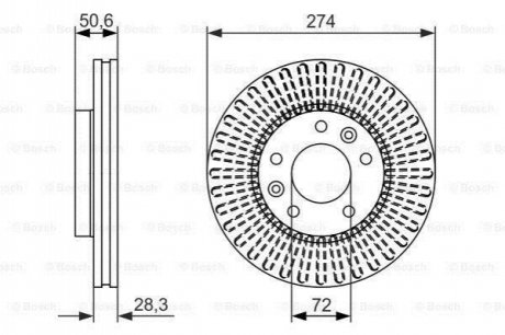 0986479599 BOSCH BOSCH Тормозные диски пер. KIA Carnival 99-