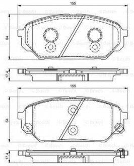 0986495310 BOSCH BOSCH HYUNDAI Колодки тормозные передн.IX55