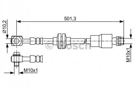 1987481938 BOSCH BOSCH Шланг торм. пер. прав. OPEL MOKKA 12-