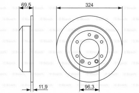 0986479598 BOSCH BOSCH тормозной диск зад. KIA CARNIVAL 06-