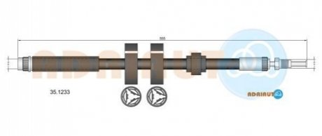 35.1233 ADRIAUTO ADRIAUTO PEUGEOT Торм.шланг передн.605 -99