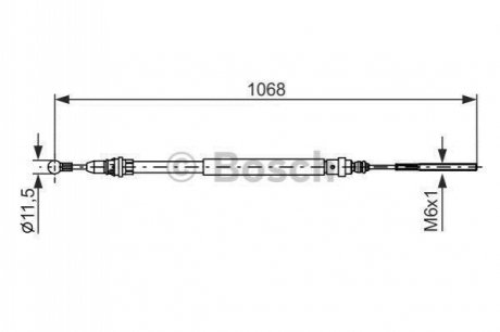 1987477713 BOSCH BOSCH CITROEN Трос ручн.тормоза лев.C8 02-