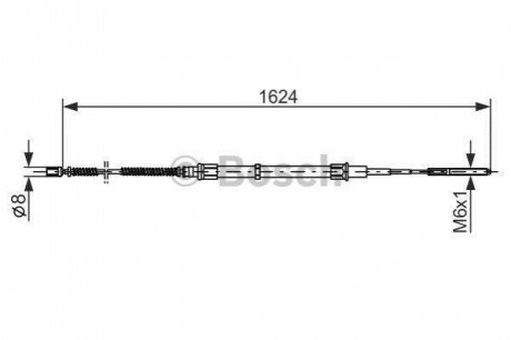 1987477407 BOSCH BOSCH VW Трос тормоза (барабан) Passat 93-