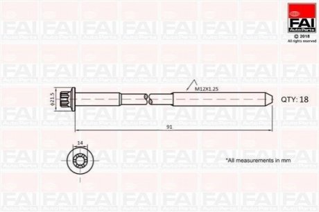 B2101 FAI FAI MITSUBISHI К-т болтов ГБЦ L200 2.5 05-