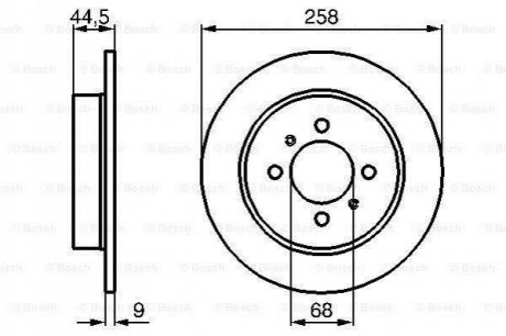 0986478836 BOSCH BOSCH Диск тормозной задний NISSAN ALMERA