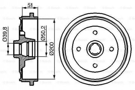 0986477053 BOSCH BOSCH VW Барабан торм. задний AUDI 80 -91