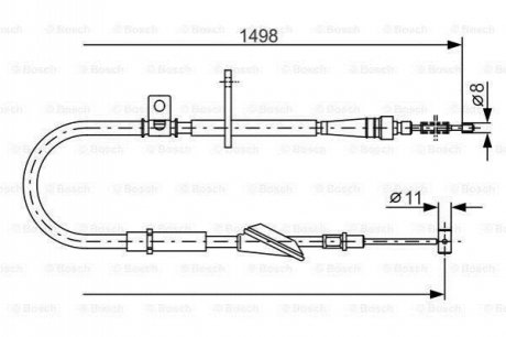 1987477772 BOSCH BOSCH Трос ручного торм. прав. OPEL Agila