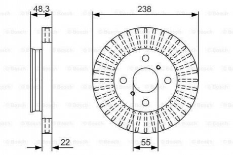 0986479A63 BOSCH BOSCH Диск торм. пер. TOYOTA COROLLA 97-