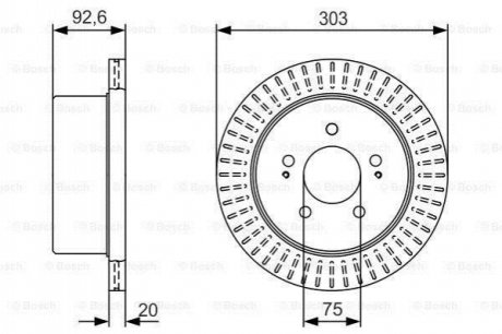 0986479V26 BOSCH Диск гальмівний