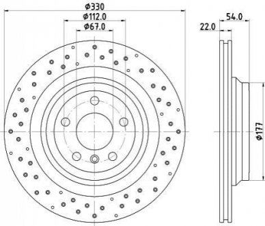 8DD 355 122-551 HELLA HELLA DB Диск тормозной задн.GLE W166 11-