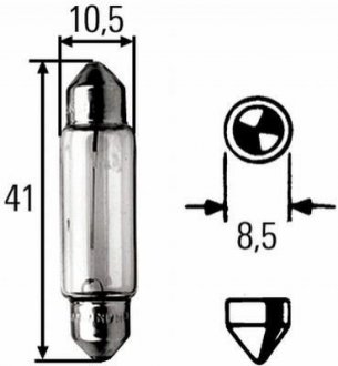 8GM 002 091-241 HELLA HELLA C18W SV 8.5 24V, K (18W) Автолампа