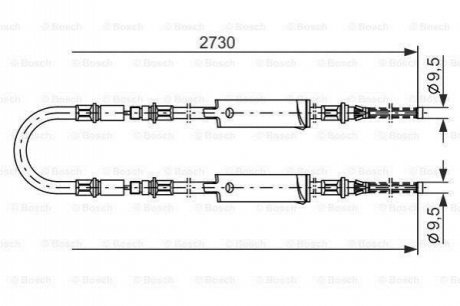 1987477370 BOSCH BOSCH FORD Трос ручн.тормоза Transit 90-