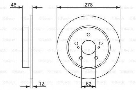 0986479752 BOSCH BOSCH Диск торм. зад. SUZUKI KIZASHI 10-