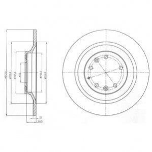 BG4318 Delphi DELPHI MAZDA Диск торм. задн.Mazda 6 2.3