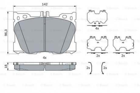 0986424335 BOSCH BOSCH DB К-т передних торм. колодок W205