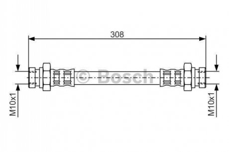 1987476964 BOSCH BOSCH MAZDA Тормозной шланг 323 V 94-