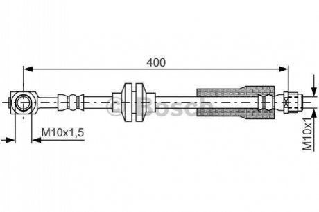 1987481803 BOSCH BOSCH Шланг тормозной пер. OPEL Astra J