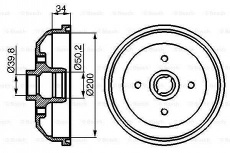 0986477040 BOSCH BOSCH OPEL Тормозной барабан Corsa 82-