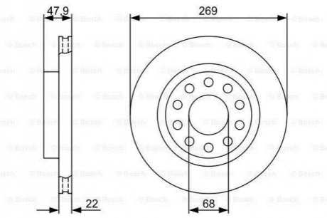 0986479366 BOSCH BOSCH VW AUDI Диск торм. задний A6 -05