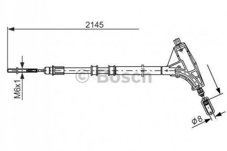 1987477592 BOSCH BOSCH Трос ручного тормоза перед. 607