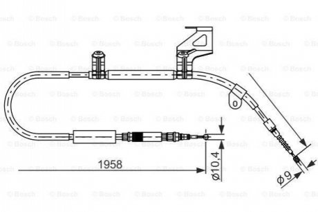 1987477604 BOSCH BOSCH VW Трос ручн. торм.прав. А6 98-