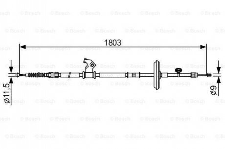 1987482508 BOSCH BOSCH Трос торм прав. CHEVROLET Cruze