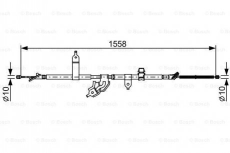 1987482512 BOSCH BOSCH Трос торм лев. TOYOTA YARIS -11