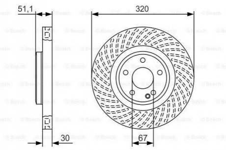 0986479A59 BOSCH BOSCH Диск торм пер. INFINITI Q30 15-