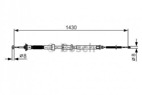 1987482389 BOSCH BOSCH Трос торм прав. FIAT Panda 06-